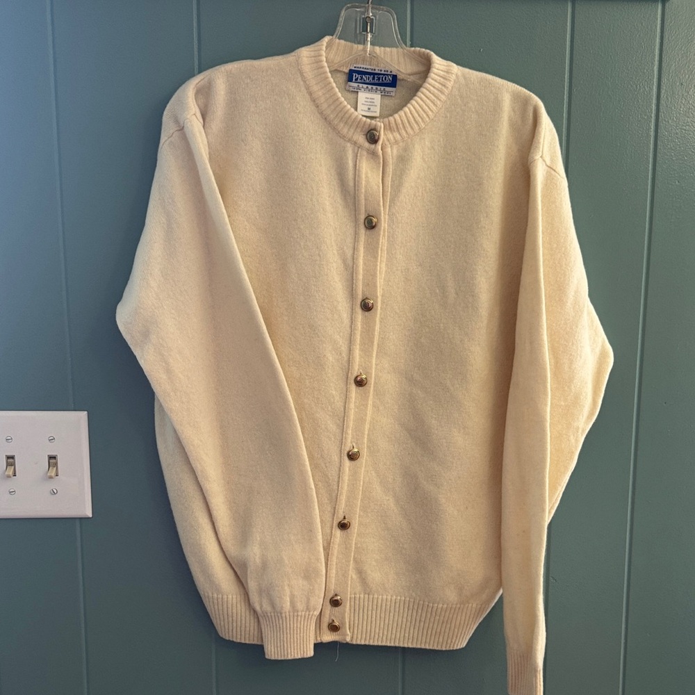 Vintage Pendleton Ivory Button-Up Cardigan